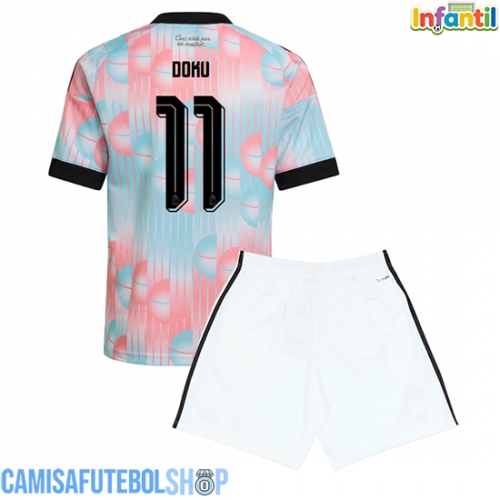 Camisa de time de futebol Bélgica Jeremy Doku #11 Replicas 2º Equipamento Infantil Mundo 2026 Manga Curta (+ Calças curtas)